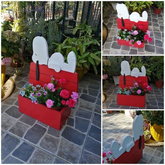 Cartoon Red Roof Planter Flower Pot