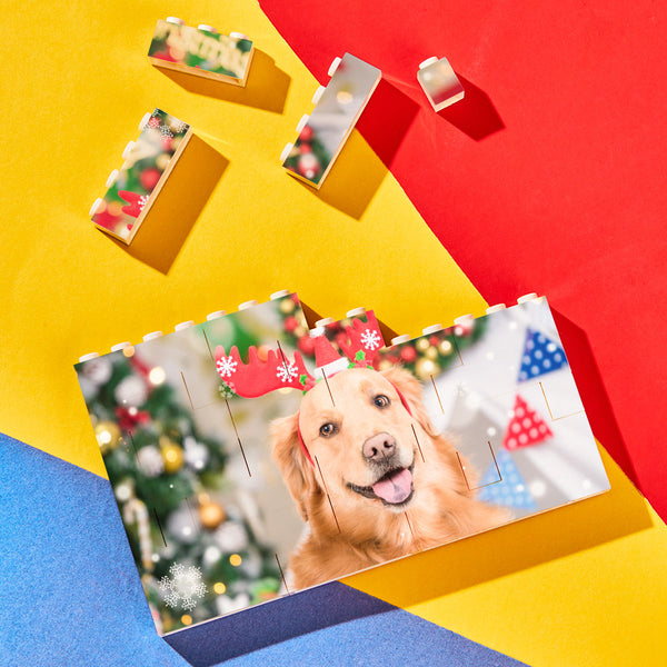 Personalized Small Building Brick Photo Block Horizontal Trio