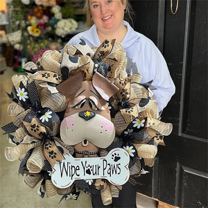 ON SALE🔥Adorable Dog theme wreath - "wipe your paws"