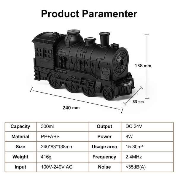 🔥Hot Sale 49% OFF Train Essential Oil Diffuser 🚂 | 300ML Cool Mist Humidifier