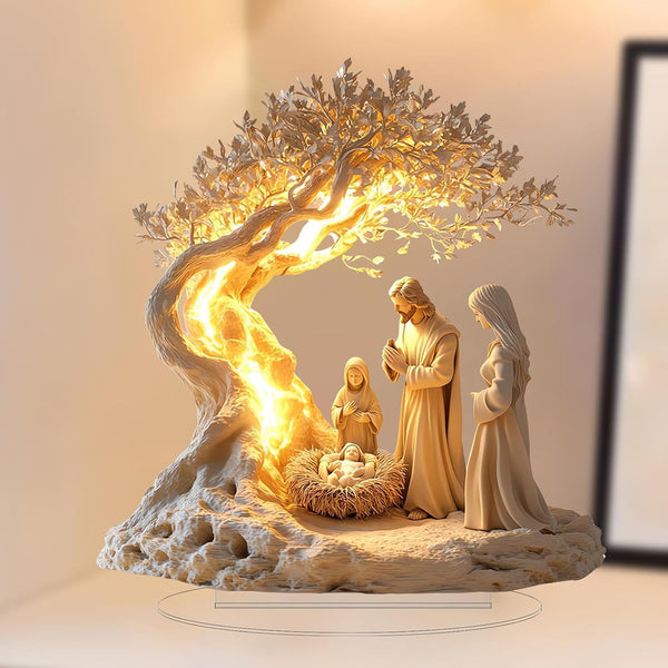 Newborn flat Christmas scene desktop decoration