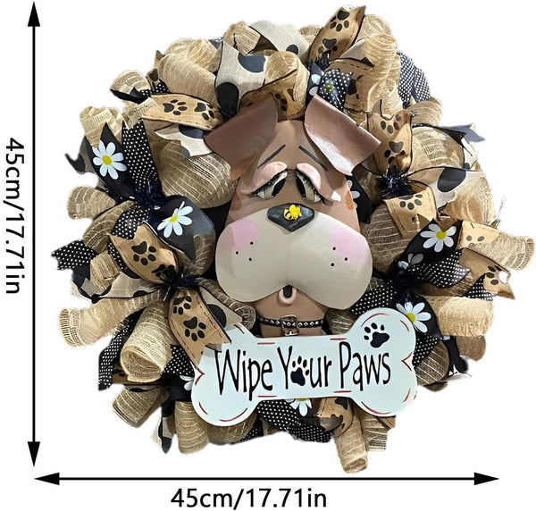 ON SALE🔥Adorable Dog theme wreath - "wipe your paws"