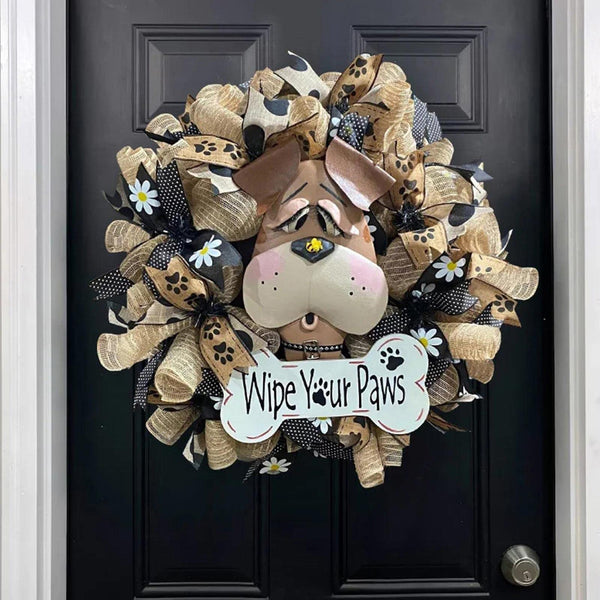ON SALE🔥Adorable Dog theme wreath - "wipe your paws"
