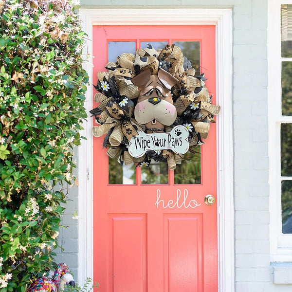 ON SALE🔥Adorable Dog theme wreath - "wipe your paws"