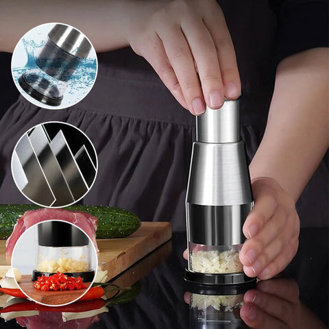🥳🥳🥳SUMMER Hot Sale 48% OFF-Pressed Garlic Chopper(🔥Order now and get a free roll garlic peeling machine🔥)