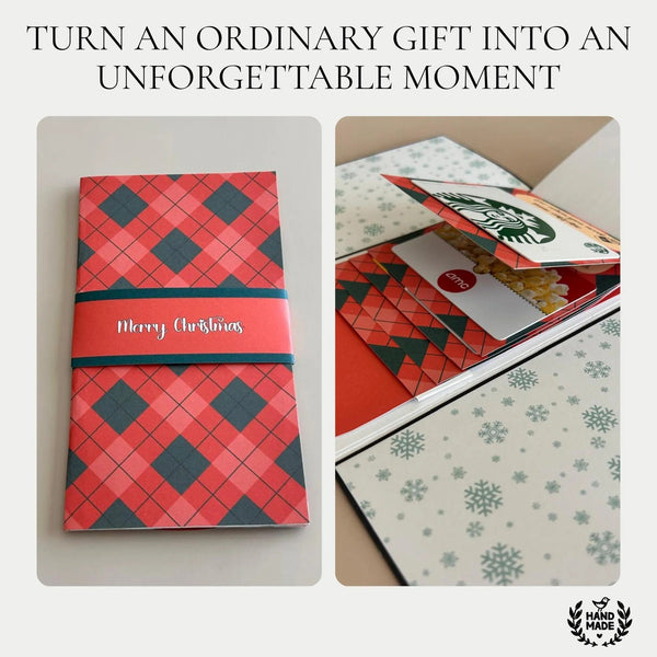 🔥Last Day 49% OFF - 🎅✨Handmade Waterfall Christmas Gift Card Booklet♻️Free PDF Included!