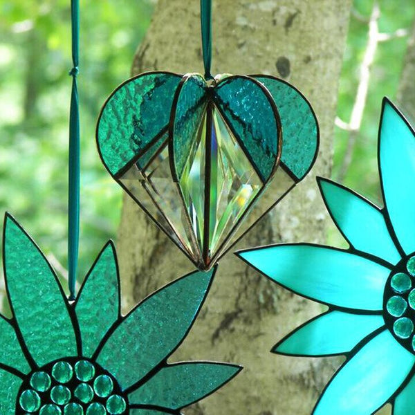 Stained Heart-shaped Suncatcher-The Best Gift