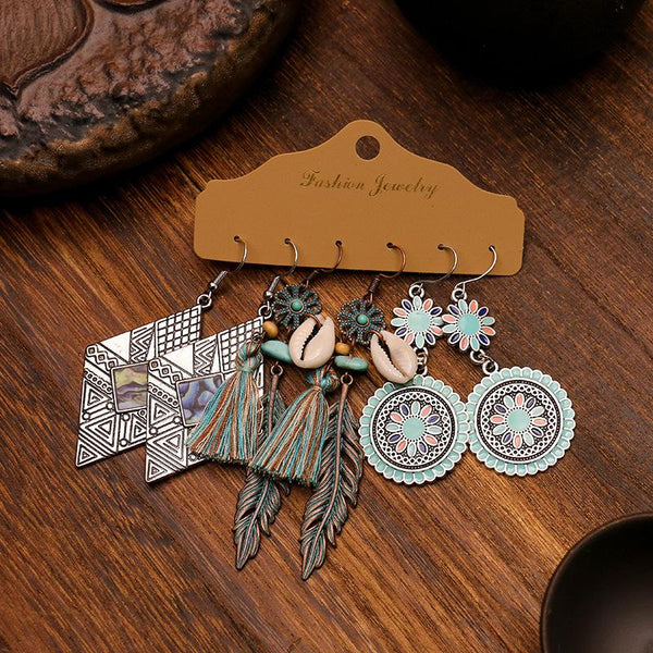 Tassel All-match Personality Earrings 3 Set