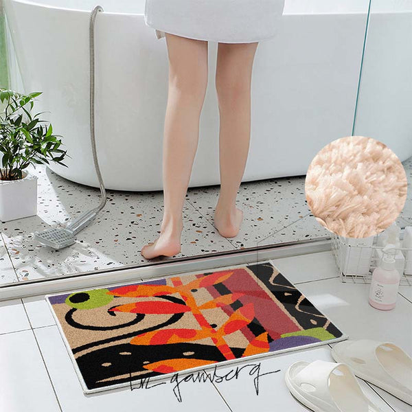 Feblilac Layered Vines Tufted Bath Mat by Liz Gamberg Studio