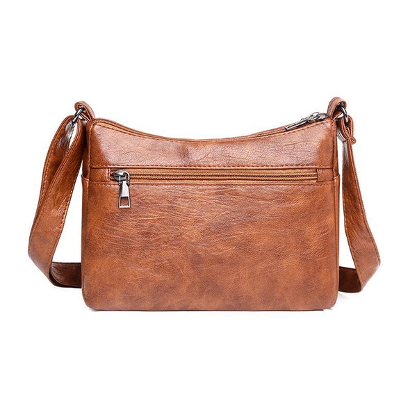 Vintage Washed Leather Utility Crossbody Bag