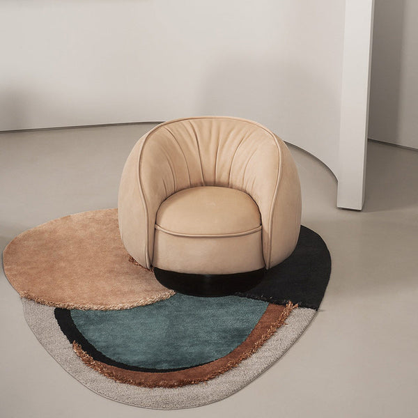 Feblilac Abstract Sea and Coast Handmade Tufted Acrylic Livingroom Carpet Area Rug