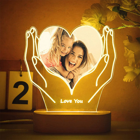 Personalized Photo Custom Heart Night Light