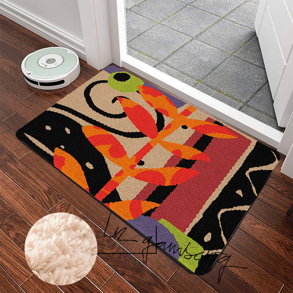 Feblilac Layered Vines Tufted Bath Mat by Liz Gamberg Studio