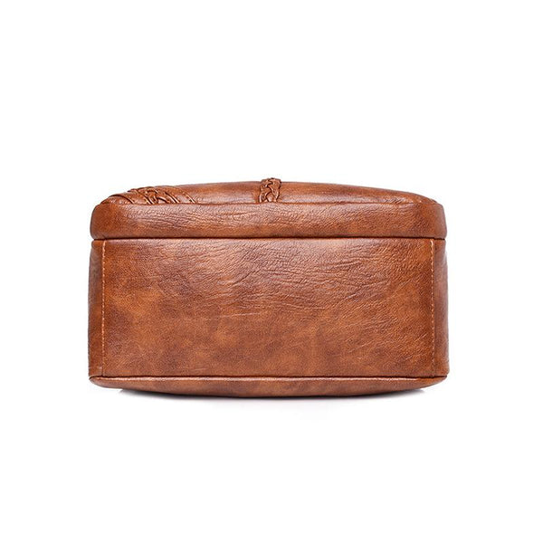 Vintage Washed Leather Utility Crossbody Bag