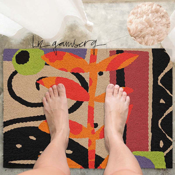 Feblilac Layered Vines Tufted Bath Mat by Liz Gamberg Studio