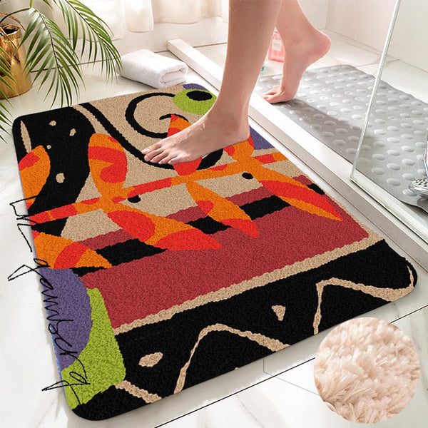 Feblilac Layered Vines Tufted Bath Mat by Liz Gamberg Studio