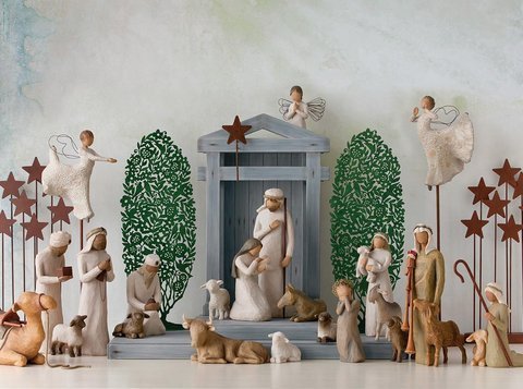 Nativity Deluxe 17-piece Set（Gift stars and manger）