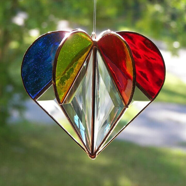 Stained Heart-shaped Suncatcher-The Best Gift