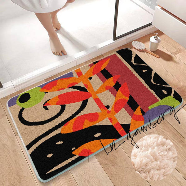 Feblilac Layered Vines Tufted Bath Mat by Liz Gamberg Studio