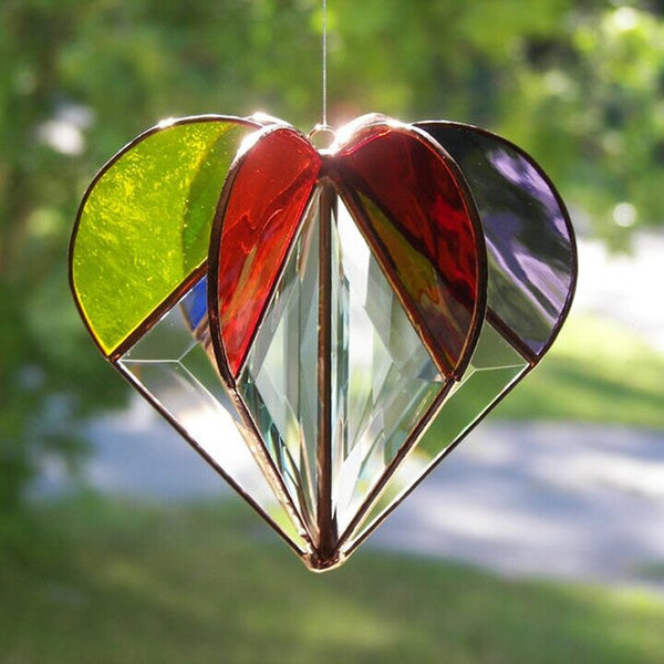 Stained Heart-shaped Suncatcher-The Best Gift