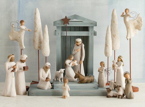 Nativity Deluxe 17-piece Set（Gift stars and manger）