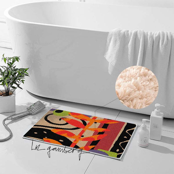 Feblilac Layered Vines Tufted Bath Mat by Liz Gamberg Studio