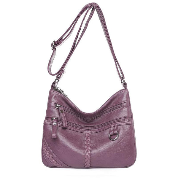 Vintage Washed Leather Utility Crossbody Bag