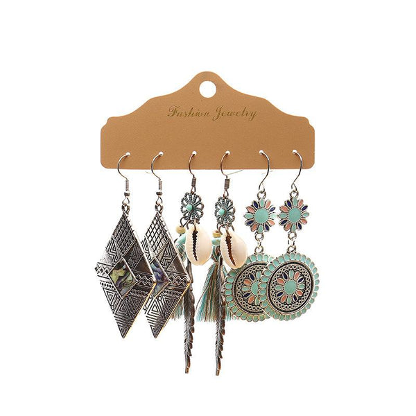 Tassel All-match Personality Earrings 3 Set