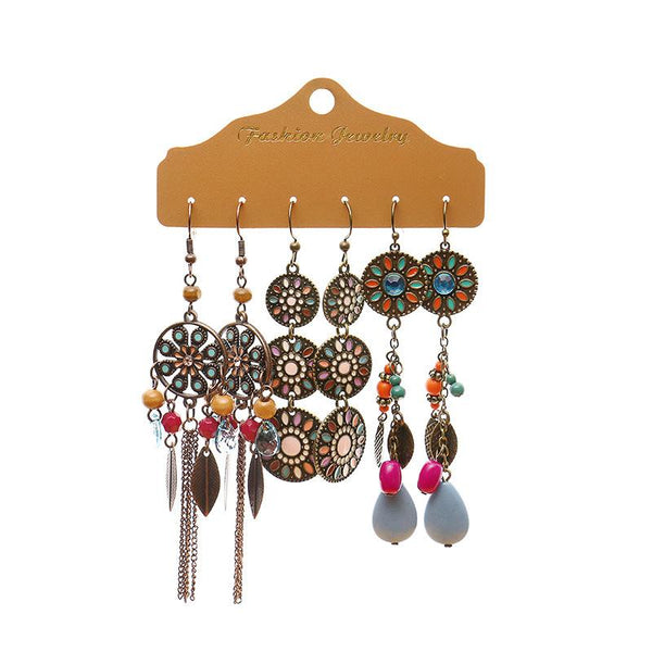 Tassel All-match Personality Earrings 3 Set