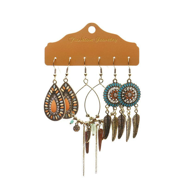 Tassel All-match Personality Earrings 3 Set