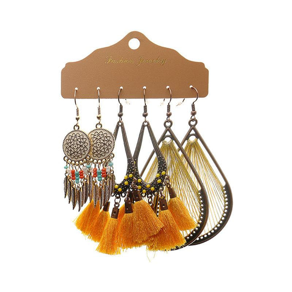 Tassel All-match Personality Earrings 3 Set
