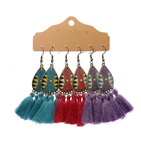 Tassel All-match Personality Earrings 3 Set