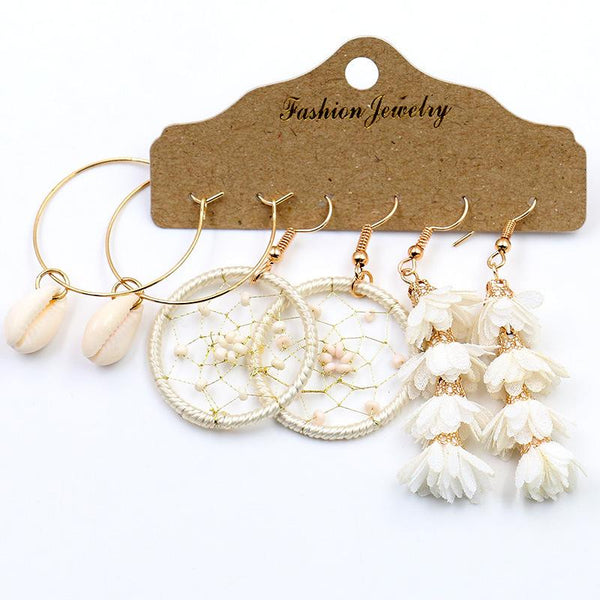 Tassel All-match Personality Earrings 3 Set