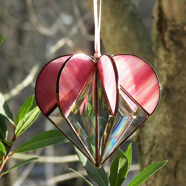 Stained Heart-shaped Suncatcher-The Best Gift