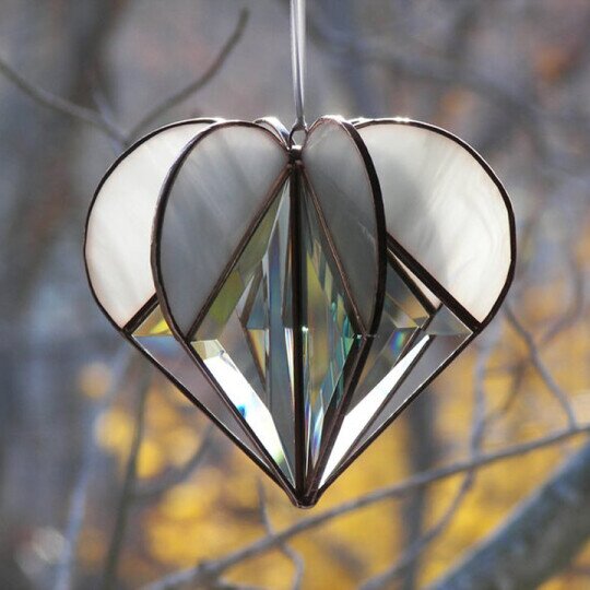 Stained Heart-shaped Suncatcher-The Best Gift