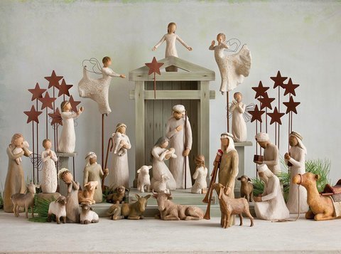Nativity Deluxe 17-piece Set（Gift stars and manger）